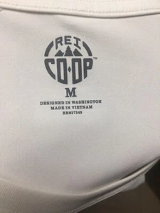 REI Co-op Women Medium Hiking Shirt White Athletic Active Short Outdoors Pat - Picture 1 of 4