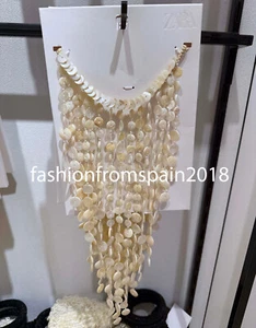 ZARA NEW WOMAN PEARLESCENT WATERFALL NECKLACE ECRU 4340/001/712 - Picture 1 of 2