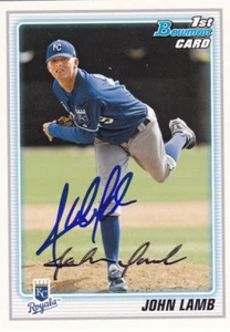 JOHN LAMB KANSAS CITY ROYALS SIGNED 2010 CARD CINCINNATI REDS LOS ANGELES ANGELS - Picture 1 of 1