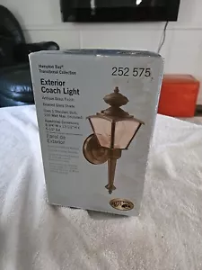 Outdoor Coach Light - Solid Antique Brass W Beveled Glass - Hampton Bay 252-575 - Picture 1 of 6