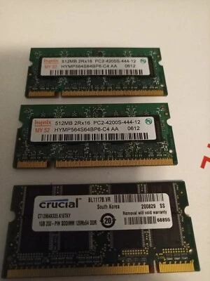 Hynix 512MB DIMM 533 MHz DDR2 Memory bonus one gig crucial - Image 1 of 2