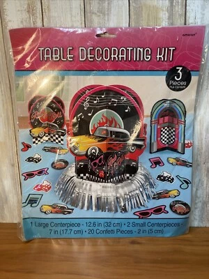 KIT DE DECORACIÓN DE MESA I LOVE ROCK AND ROLL Clásico Años 50 (23 piezas) ~ Suministros de Cumpleaños Foto 1 de 3