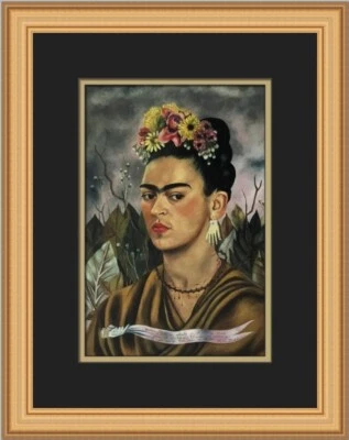 Autorretrato de Frida Kahlo dedicado al Dr. Eloesser impresión enmarcada personalizada Foto 1 de 2