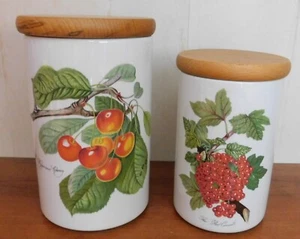 Portmeirion Pomona Storage Jar / Canister & Lid Set of 2 England EUC - Picture 1 of 8