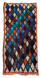 Vintage 3x6 Geometric Traditional Berber Area Rug Unique Tribal Wool Carpet