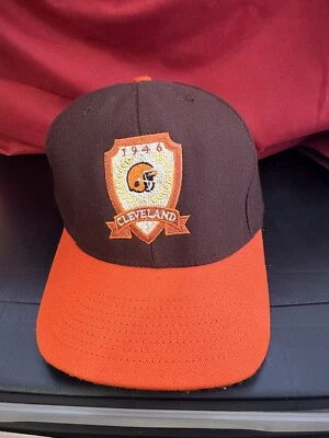 CLEVELAND BROWNS VINTAGE LOGO HAT by NUTMEG AMERICAN NEEDLE-MADE IN USA NFL - Image 1 of 4