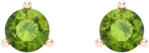Solid 10k Rose Gold 1.00 Carat Natural Peridot Gemstone Solitaire Studs Earrings - Picture 1 of 4