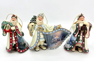 Thomas Kinkade Ashton Drake Reliquia Viejo Mundo Santa Navidad Adornos Set 3 - Imagen 1 de 21