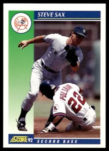 Score Steve Sax New York Yankees 1992 #475 - Imagen 1 de 2