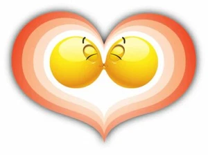 Smile Kiss Heart Love Cartoon Sticker Decal Design "SIZES'' - Picture 1 of 1
