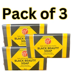 Black Beauty Soap, 4oz, Made with Rosemary Extract, Deep Cleansing Pack of 3 - Picture 1 of 6