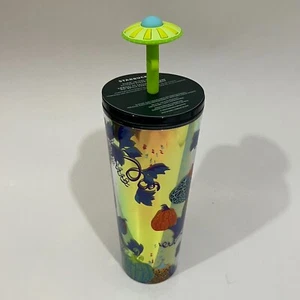 Starbucks Halloween 2024 Glow in the Dark UFO Bicchiere di paglia 24 oz - NUOVO - Foto 1 di 5