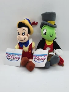Vintage Disney Store Pinocchio And Jiminy Plush Collectibles - Picture 1 of 9