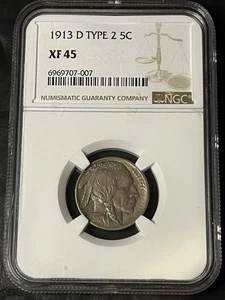 1913 d buffalo nickel type 2 Xf+ - Picture 1 of 3