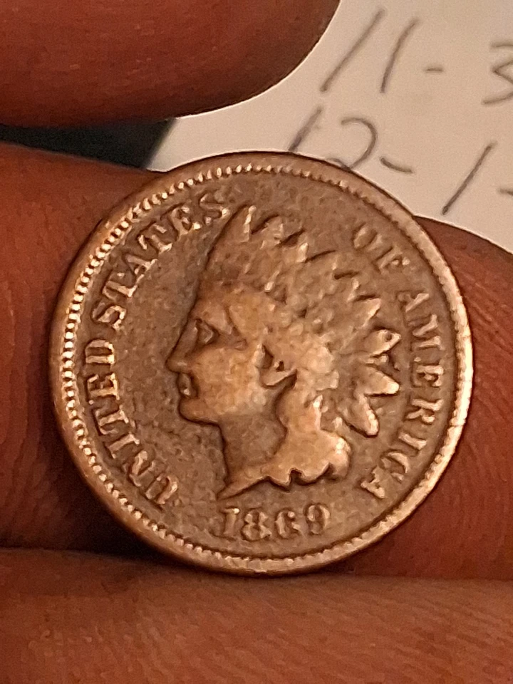 Bonito centavo cabeza india 1869 Foto 1 de 4