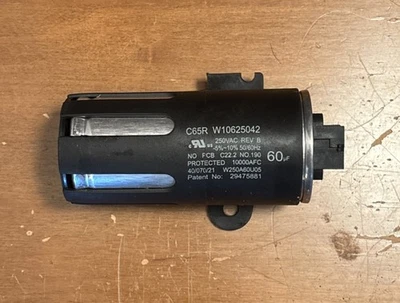 Condensador de arranque de lavadora Maytag genuino OEM, parte #W11227944, W10625042 Foto 1 de 3