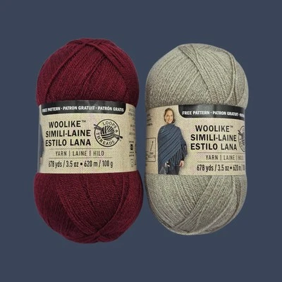 Loop & Threads Woolike Simili-Laine SF Yarn Mauve #4 Cool Gray #2 Acrylic/Nylon - Image 1 of 4