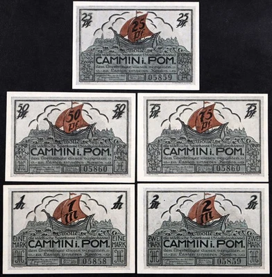 CAMMIN / KAMIEŃ POMORSKI 1922 RARO Serie Completa Alemán Notgeld Polonia Foto 1 de 2