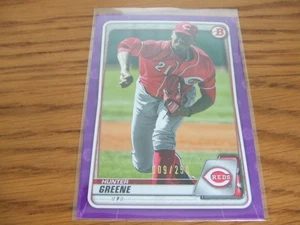 2020 Bowman Prospects Purple #BP47 Hunter Greene 009/250 REDS - Picture 1 of 2