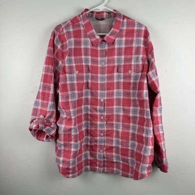 EDDIE BAUER Womens Performance Hiking Long Sleeve Roll Tab Button Shirt - 2XL - Image 1 of 4