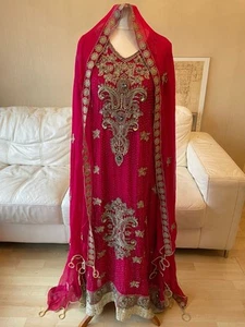 Asian Pakistani Indian Wedding Party Wear Dress - Picture 1 of 13