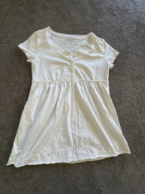 Белая кукла Mossimo с коротким рукавом на пуговицах размер XL для подростков - Изображение 1 из 4