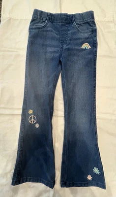 Pantalones de mezclilla azules de tiro medio corte bota ropa descolorida gloria 4, 5, 6,6x, 8,10 Foto 1 de 2