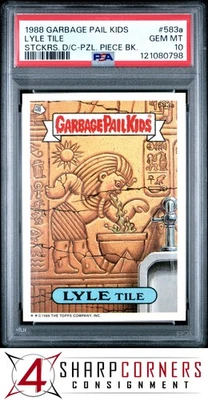 1988 GARBAGE PAIL KIDS STICKER DIE-CUT #583a LYLE SER 15 PUZZLE BK POP 4 PSA 10 - Image 1 of 2