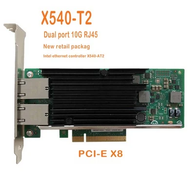 Dual Port (DP) X540-T2 10Gb PCIE PCI Intel Ethernet Converged Network Adapter - Image 1 of 4