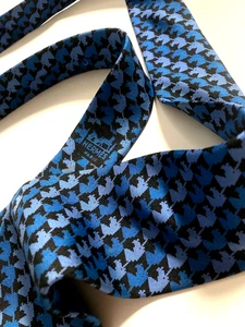 HERMES VINTAGE UNICORN HEAD TIE GREEK MYTHS HORN HORSE HIGH END FRANCE BLUE - Picture 1 of 17