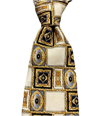 Галстук Pierre Balmain декоративный дизайн абстрактный коричневый роскошный шелк сделано во Франции - Изображение 1 из 4