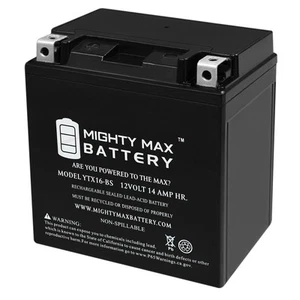 Mighty Max YTX16-BS 12V 14Ah Battery Replaces Maintenance-Free AGM RTX16-BS - Picture 1 of 6