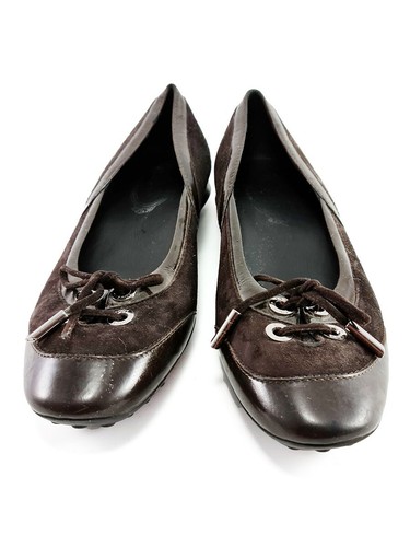 Ballerine ballerine Tod’s marroni scamosciate nappa scarpe da donna taglia EU 37 5 US 7 5