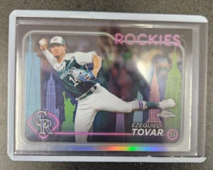 2024 Topps Chrome Baseball Fanatics Exclusive Big Apple Ezequiel Tovar Rockies - Picture 1 of 1