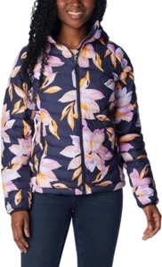 Womens Columbia  Powder Lite Hooded Omni-Heat Dark Nocturnal Tulip SZ Large - Picture 1 of 8