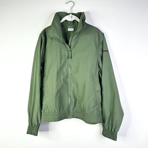 Columbia Jacket Women M Green Zip Front Windbreaker Athleisure Gorpcore NWOT - Picture 1 of 8