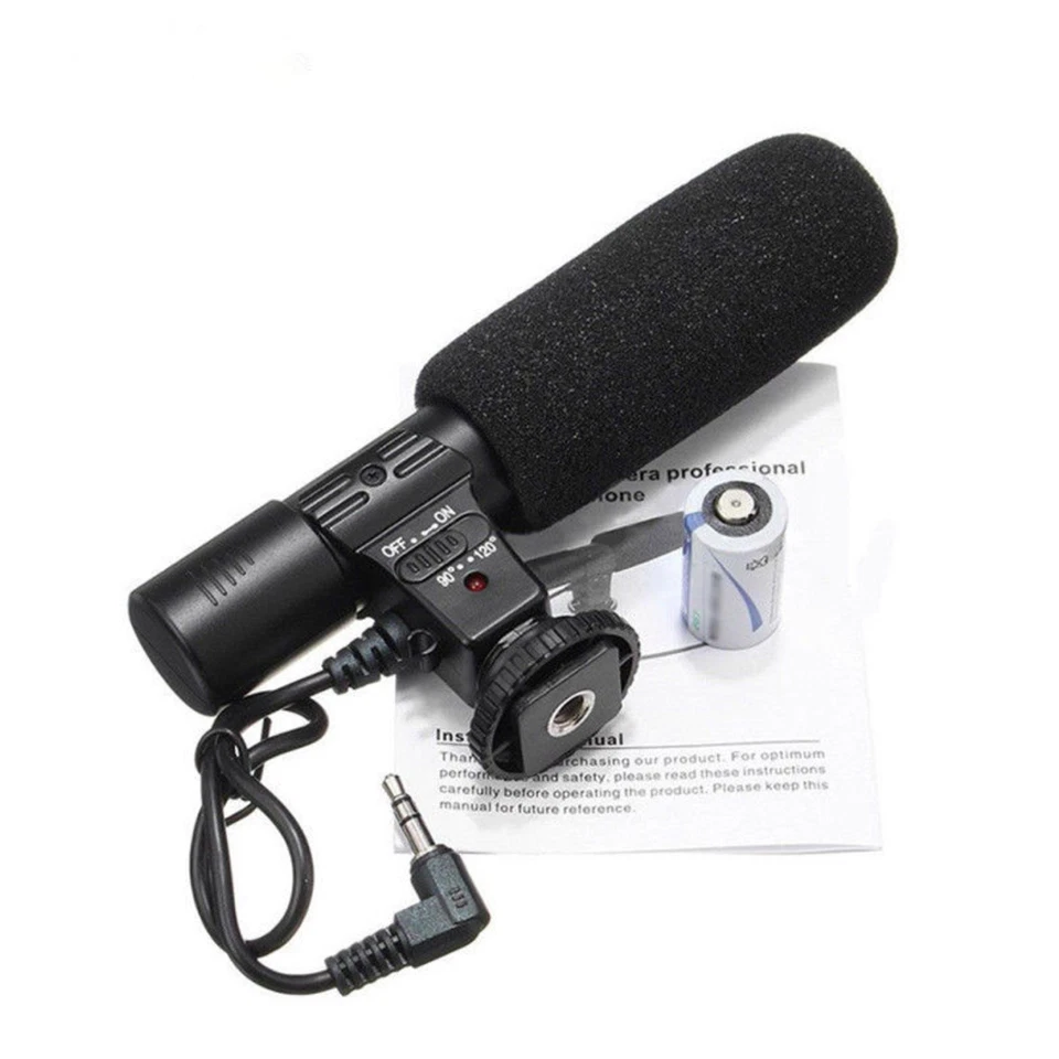3.5mm DV Stereo Microphone Mic For Nikon D7000 D300s D5100 D5300 D3300 D3200 D - Image 1 of 4