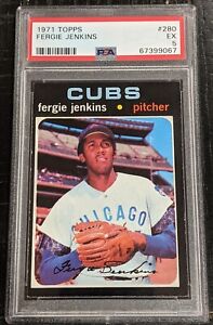 1971 Topps Fergie Jenkins PSA 5 EX #280 Chicago Cubs Quality Card