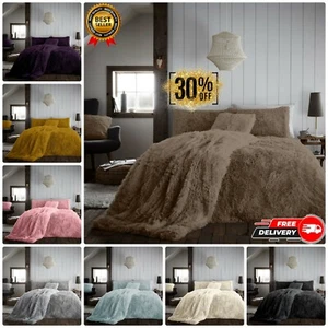 Teddy Fleece Hug & Snug Duvet Cover Set Thermal Cosy Warm Quilt Bedding All Size - Picture 1 of 167