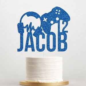 Personalised Cake Topper Party Gamer Controller Gaming Birthday Party Decor - Picture 1 of 21