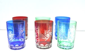 Vintage cut to clear boxed set of six glass tumblers in very good condition - Picture 1 of 11