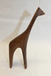 Vintage P.J. Østergaard Dänemark signiert  geschnitzte Teak Holz  Giraffe  Figur - Bild 1 von 6