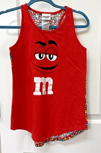 M&Ms World Red M&M Tank Top Youth 16 Racerback Soft Cotton Colorful Fun Beach - Picture 1 of 8