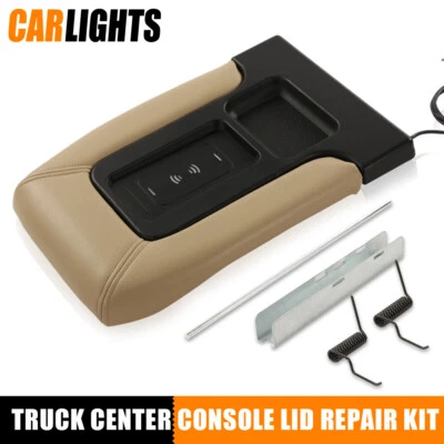 Beige Center Console Lid Wireless Charging Armrest Fit For 1999-2007 Chevrolet Foto 1 de 4