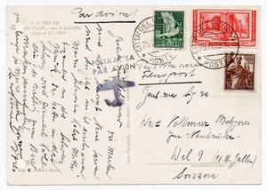 Vaticano - Cartolina con 75 c. rosso e valori PA 1938 per la Svizzera - Picture 1 of 2