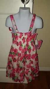 NWT UNIK Girl's Size 6 Floral Rose Dress - Stretchy top material Beautiful Dress - Picture 1 of 8