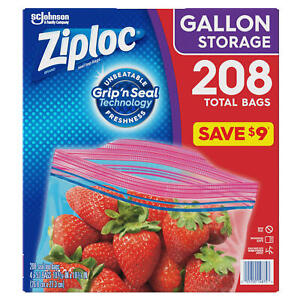 Ziploc Easy Open Tabs Storage 208 ct. Gallon Bags
