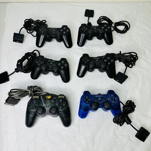 Lot of 6 Sony Controller PlayStation 2 PS2 SCPH-10010 UNTESTED - Picture 1 of 7