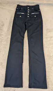 Zadig & Voltaire Women's Black Buttonfly Zip & Button Pocket Y2K Flare 26W" 33L" - Picture 1 of 12