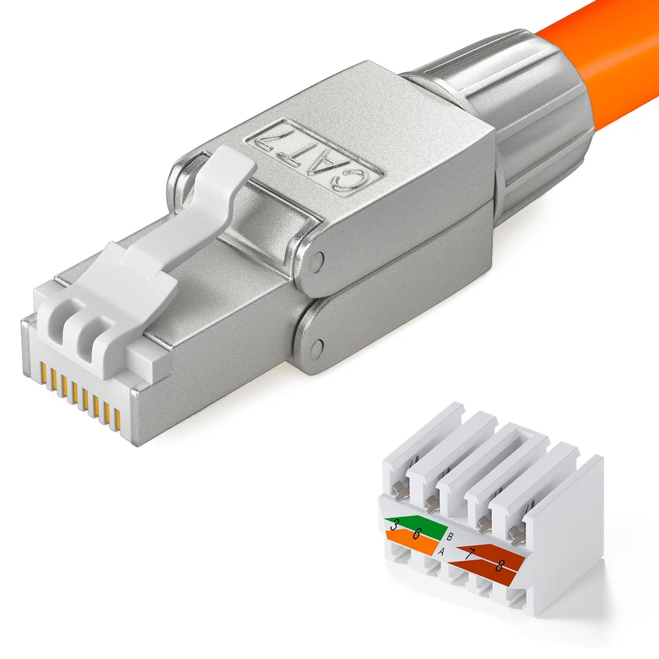 HB-DIGITAL CAT 7 Netzwerkstecker RJ45 für Verlegekabel (5712)
